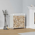Vidaxl brandhoutrek 60x28x65 cm koudgewalst staal wit