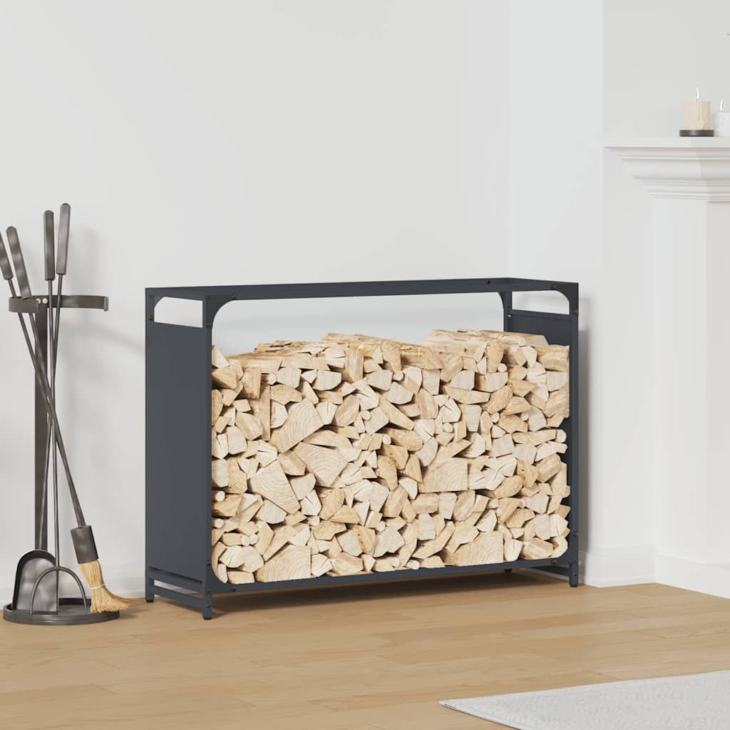 Vidaxl brandhoutrek 90x28x65 cm koudgewalst staal antracietkleurig
