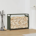 Vidaxl brandhoutrek 90x28x65 cm koudgewalst staal olijfgroen