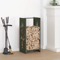 Vidaxl brandhoutrek 40x30x80 cm koudgewalst staal olijfgroen