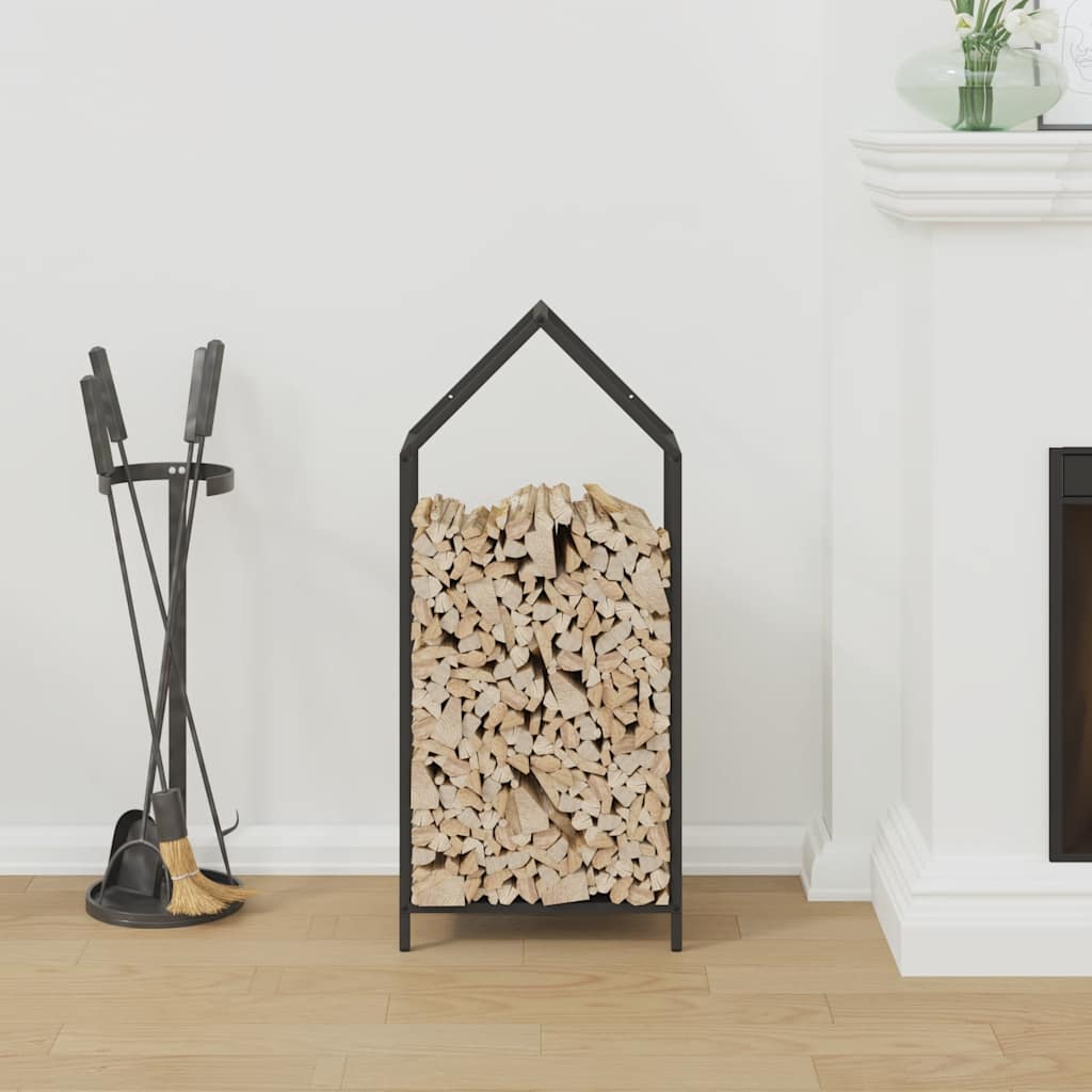 Vidaxl brandhoutrek 40x25x90 cm koudgewalst staal zwart