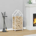 Vidaxl brandhoutrek 40x25x90 cm koudgewalst staal wit
