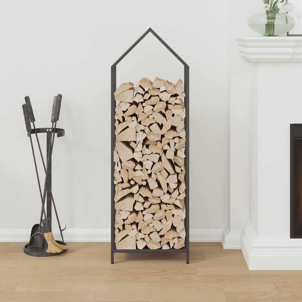Vidaxl brandhoutrek 40x25x120 cm koudgewalst staal zwart