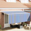 Vidaxl inklapbaar zonnescherm blauw 350 x 200 cm stof