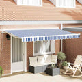 Vidaxl inklapbaar zonnescherm blauw en wit 400 x 200 cm