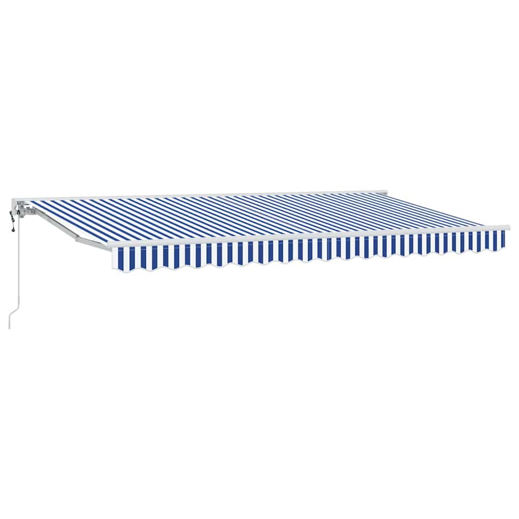 Vidaxl inklapbaar zonnescherm blauw en wit 400 x 200 cm