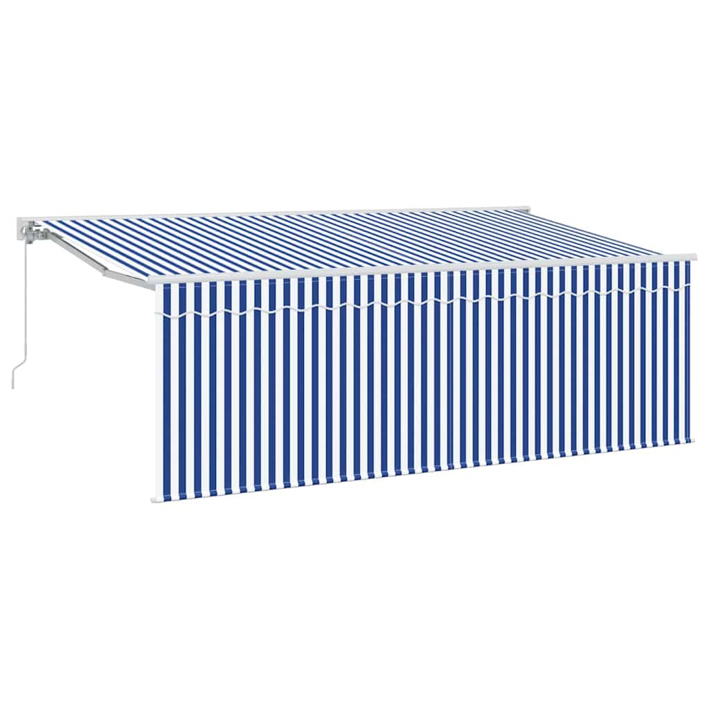 Vidaxl inklapbaar zonnescherm blauw en wit 400 x 200 cm