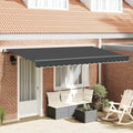 Vidaxl uitschuifbare luifel antraciet 400 x 200 cm stof