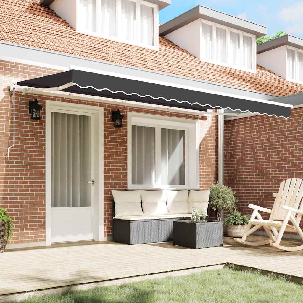Vidaxl uitschuifbare luifel antraciet 400 x 200 cm stof