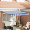 Vidaxl inklapbaar zonnescherm blauw en wit 300 x 250 cm