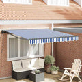 Vidaxl inklapbaar zonnescherm blauw en wit 300 x 250 cm