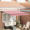Vidaxl zijde frame rood en wit 300 x 250 cm polyester met pu-coating