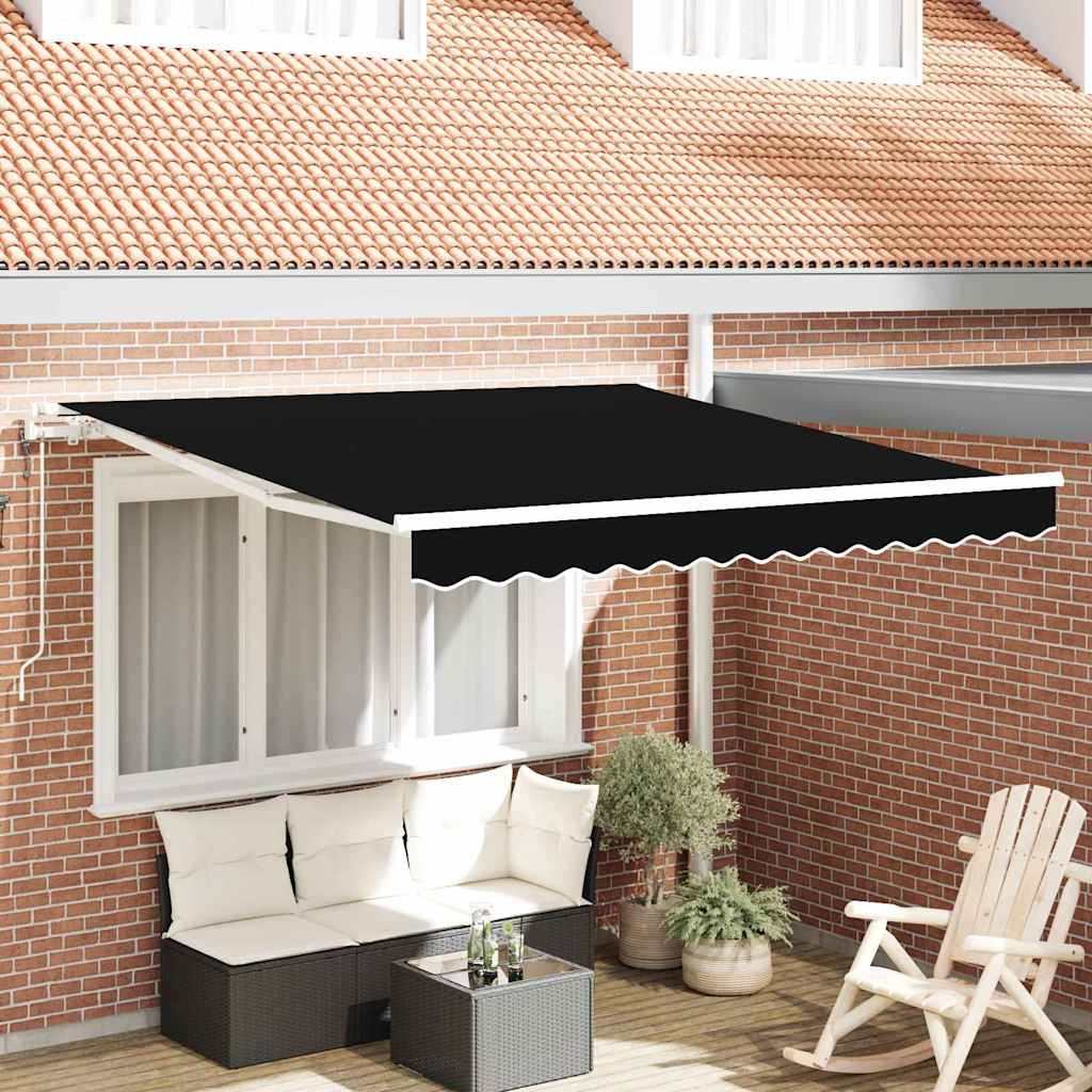 Vidaxl inklapbaar zonnescherm zwart 300 x 250 cm stof