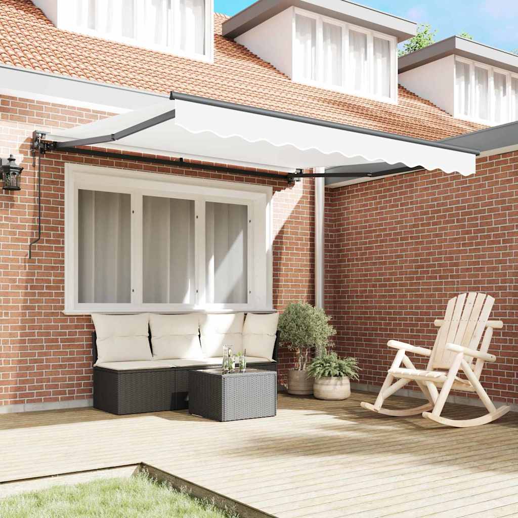 Vidaxl inklapbaar zonnescherm wit 300 x 250 cm polyester en metaal