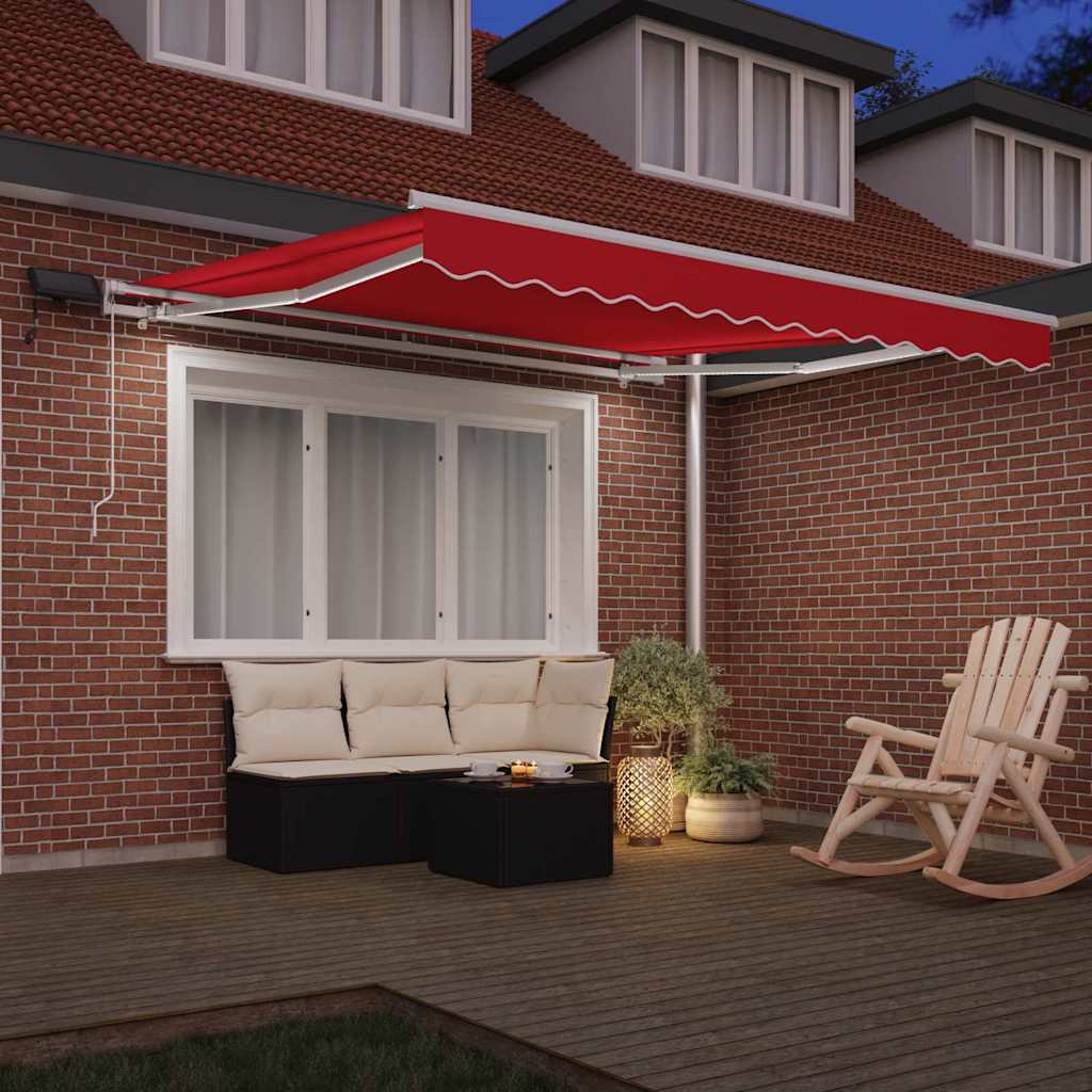 Vidaxl inklapbaar zonnescherm rood 300 x 250 cm stof en staal