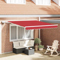 Vidaxl inklapbaar zonnescherm rood 300 x 250 cm stof en staal
