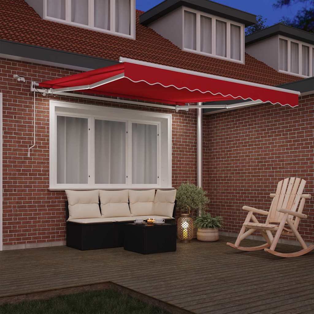 Vidaxl uitschuifbare luifel rood 300 x 250 cm polyester