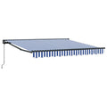 Vidaxl inklapbaar zonnescherm blauw en wit 350 x 250 cm