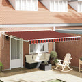 Vidaxl inklapbaar zonnescherm rood en zwart 350 x 250 cm stof en staal
