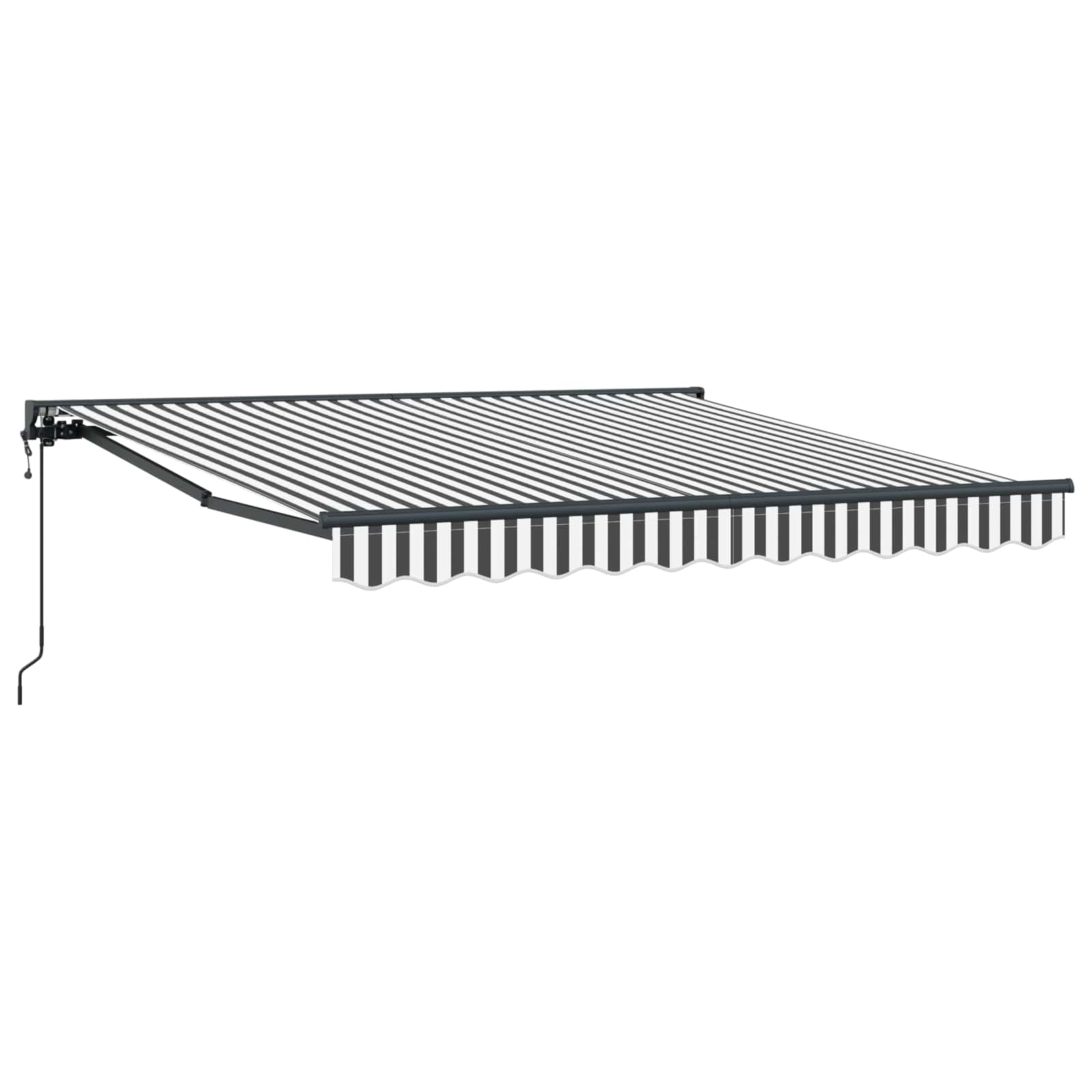 Vidaxl inklapbaar zonnescherm antraciet en wit 350 x 250 cm