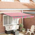 Vidaxl inklapbaar zonnescherm rood en wit 350 x 250 cm