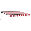 Vidaxl inklapbaar zonnescherm rood en wit 350 x 250 cm