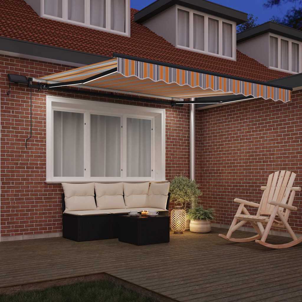 Vidaxl uitschuifbare luifel meerkleurig 350 x 250 cm stof en aluminium