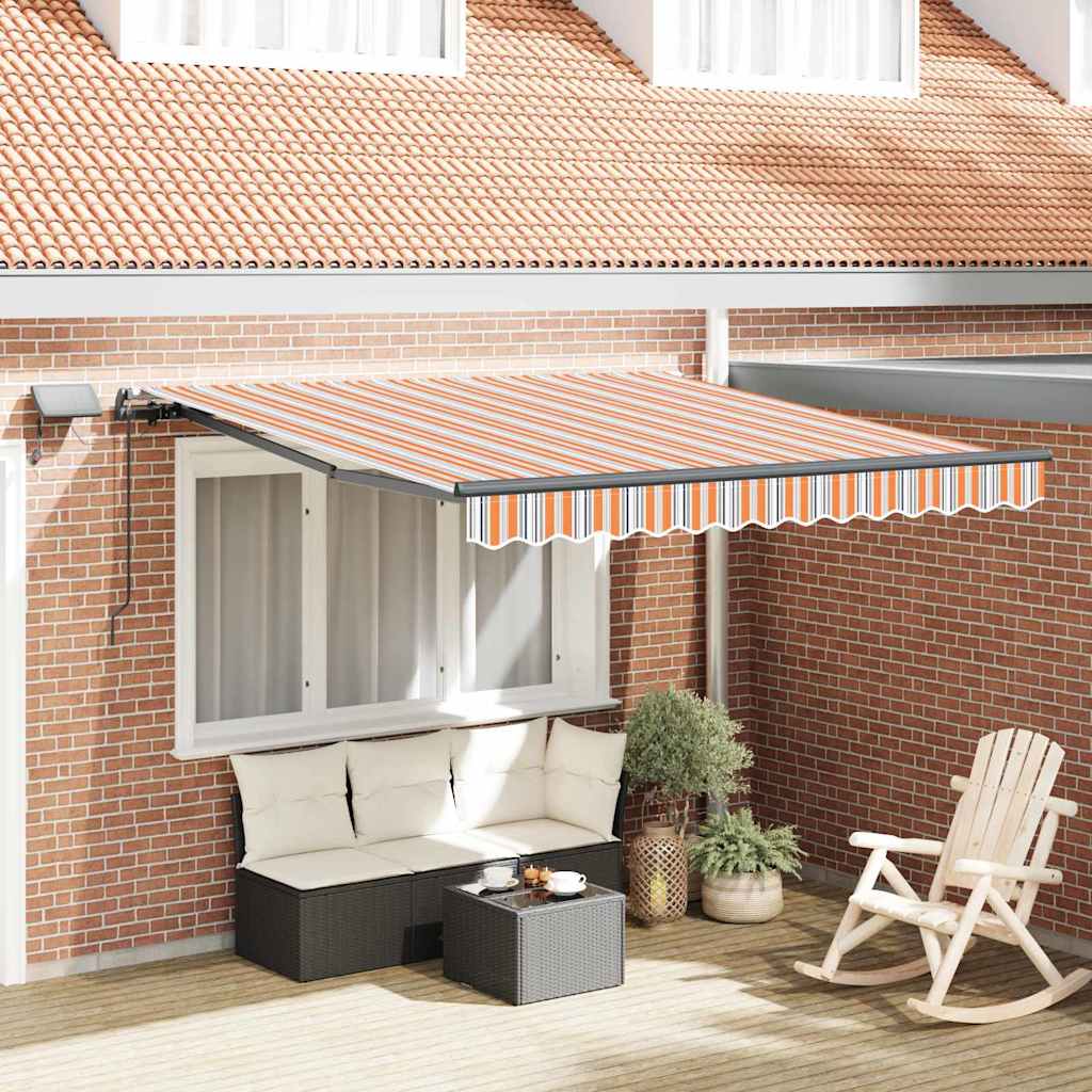 Vidaxl uitschuifbare luifel meerkleurig 350 x 250 cm stof en aluminium