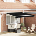 Vidaxl inklapbaar zonnescherm zwart 350 x 250 cm stof en staal