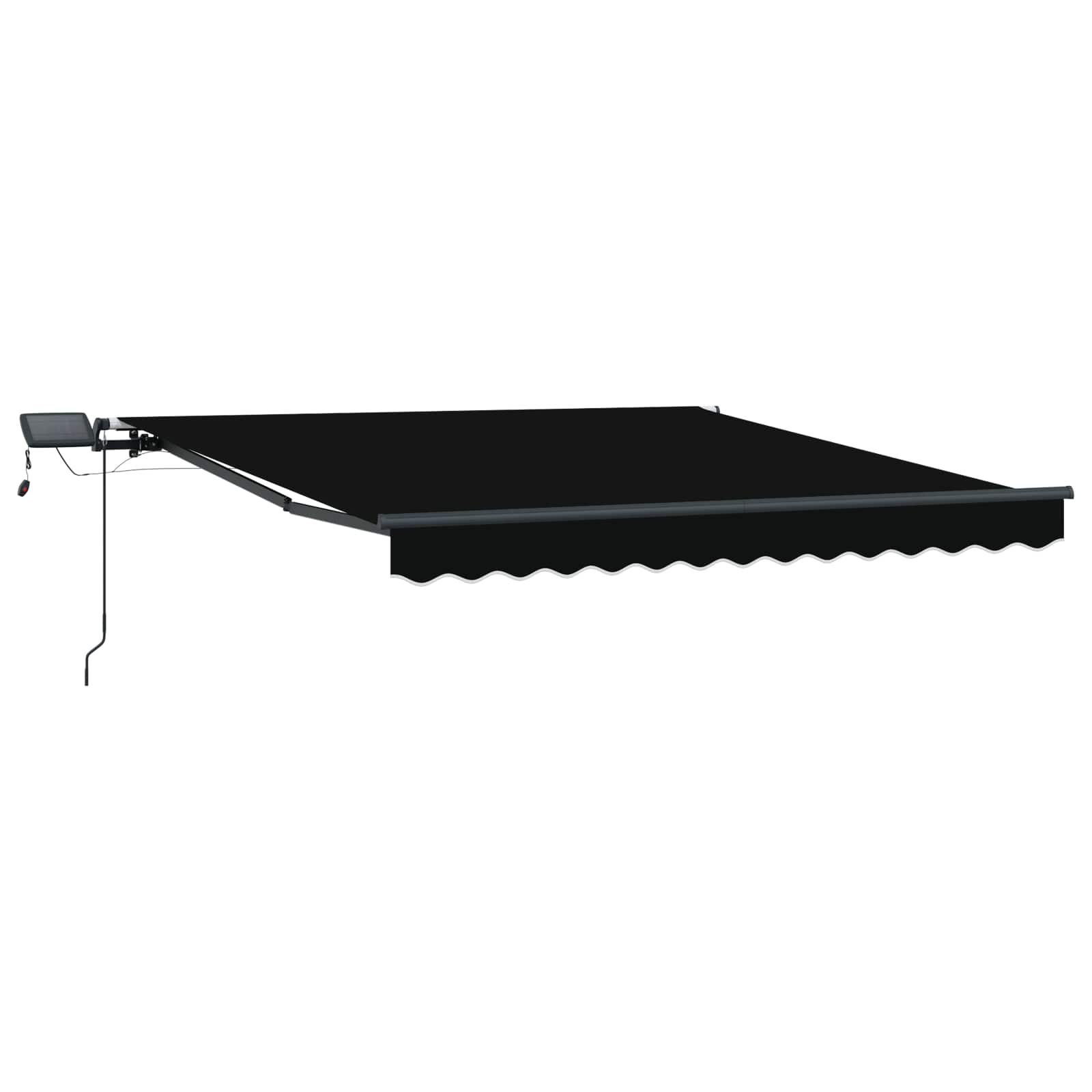 Vidaxl inklapbaar zonnescherm zwart 350 x 250 cm stof