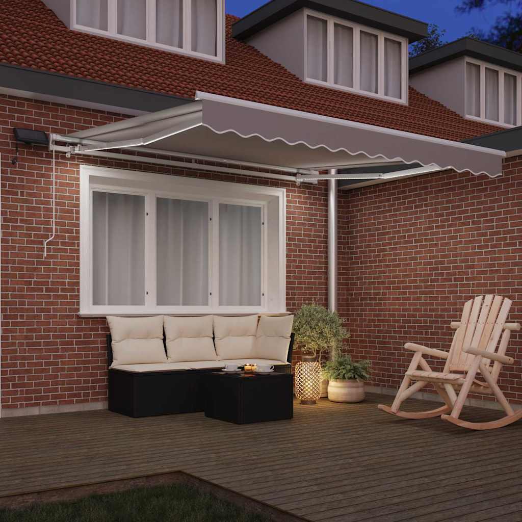 Vidaxl uitschuifbare luifel lichtgrijs 350 x 250 cm stof en aluminium