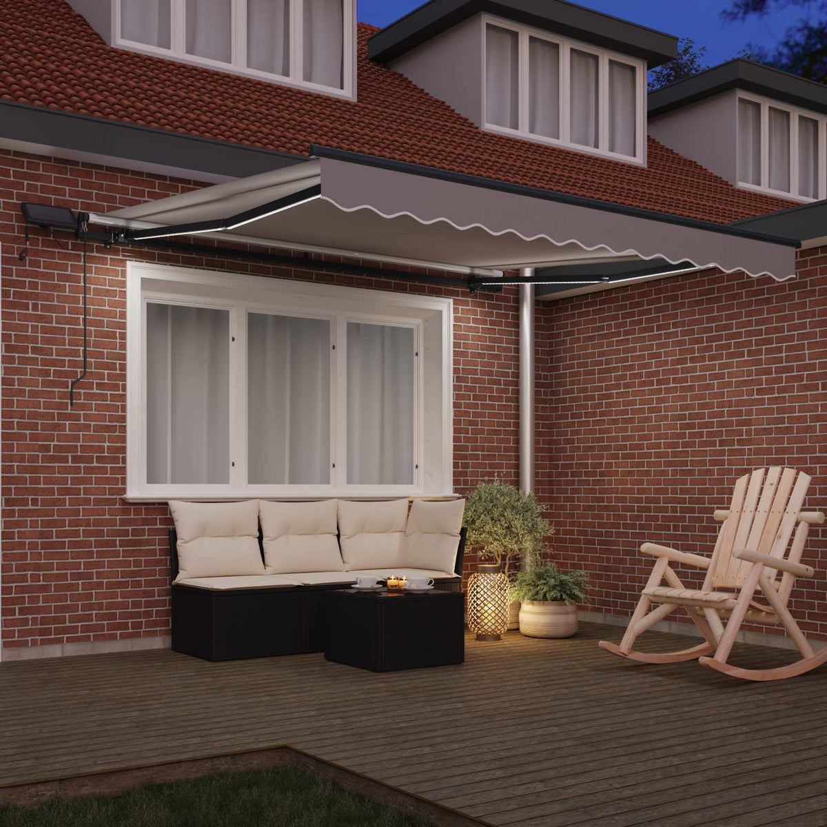 Vidaxl uitschuifbare luifel lichtgrijs 350 x 250 cm stof en aluminium