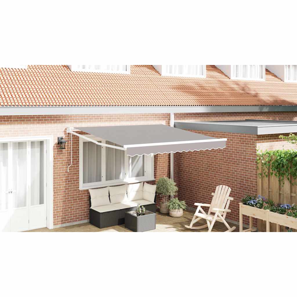 Vidaxl uitschuifbare luifel lichtgrijs 350 x 250 cm