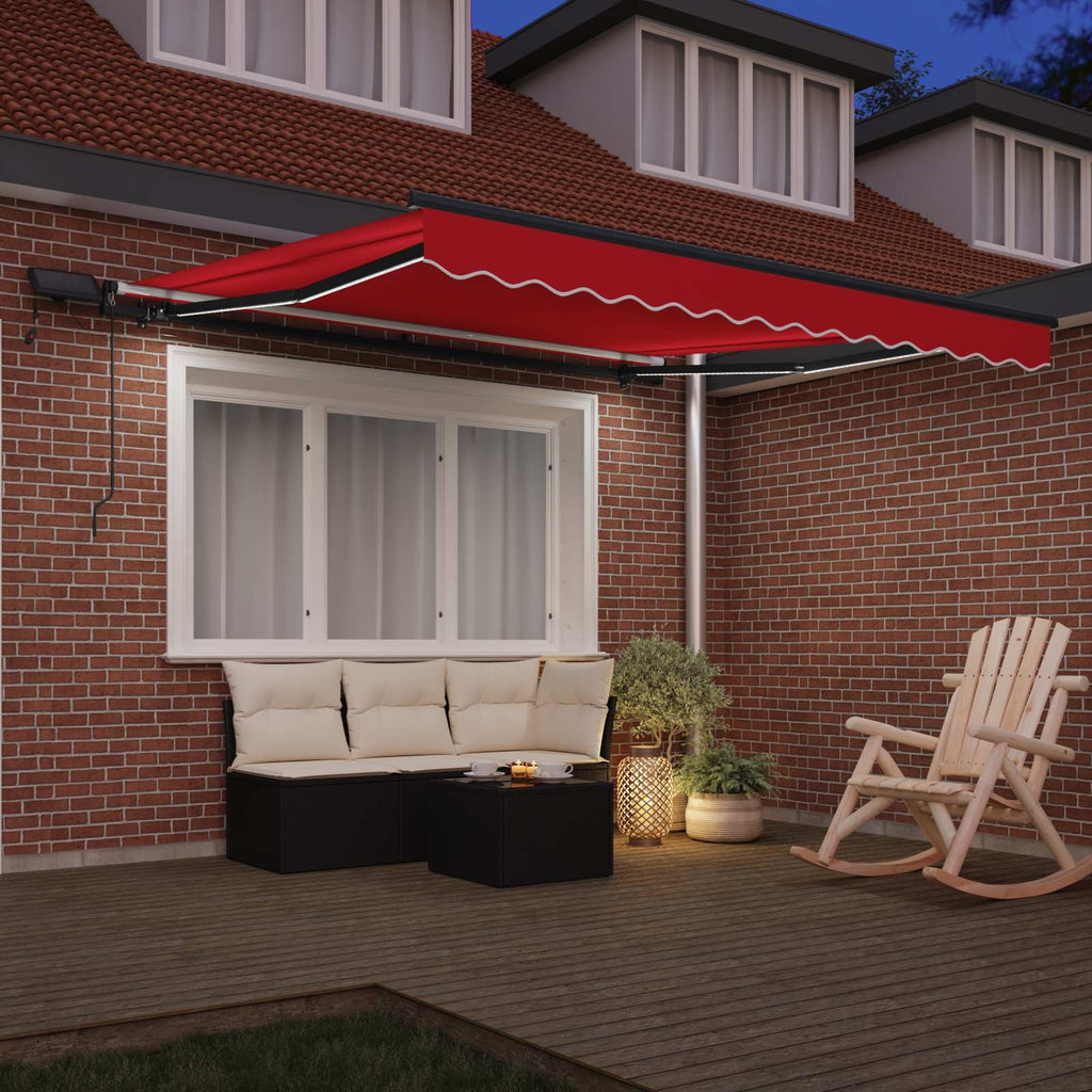 Vidaxl inklapbaar zonnescherm rood 350 x 250 cm stof