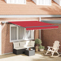 Vidaxl inklapbaar zonnescherm rood 350 x 250 cm stof