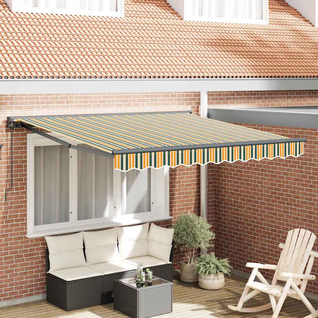 Vidaxl inklapbaar zonnescherm groen en geel 350 x 250 cm