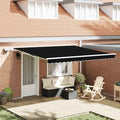Vidaxl inklapbaar zonnescherm zwart 400 × 300 cm stof en staal