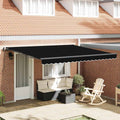 Vidaxl inklapbaar zonnescherm zwart 400 × 300 cm polyester en staal