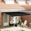 Vidaxl inklapbaar zonnescherm zwart 400 × 300 cm polyester en metaal