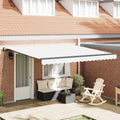 Vidaxl inklapbaar zonnescherm wit 400 × 300 cm polyester en staal