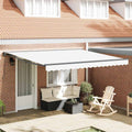 Vidaxl inklapbaar zonnescherm wit 400 × 300 cm polyester en metaal