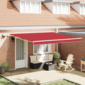 Vidaxl inklapbaar zonnescherm rood 400 × 300 cm stof en staal