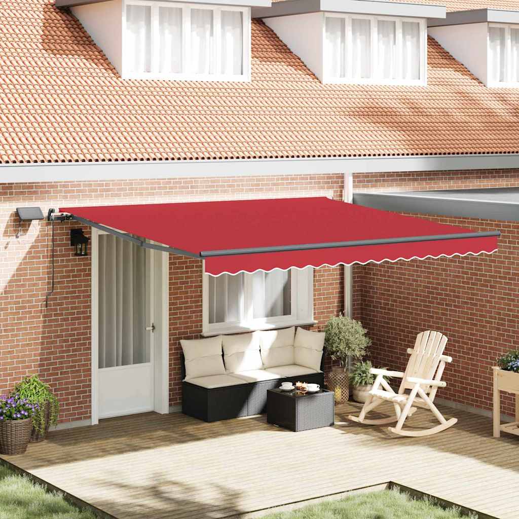 Vidaxl inklapbaar zonnescherm rood 400 × 300 cm stof