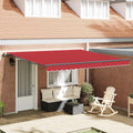 Vidaxl inklapbaar zonnescherm rood 400 × 300 cm stof en aluminium
