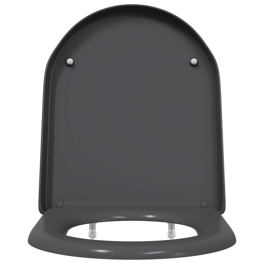 Vidaxl toiletzitting antraciet 49 x 36 x 4 cm duroplast