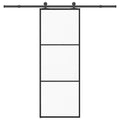 Vidaxl schuifdeur met beslag 76x205 cm esg-glas en aluminium