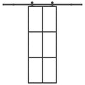 Vidaxl schuifdeur met beslag 76x205 cm esg-glas en aluminium