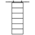 Vidaxl schuifdeur met beslag 76x205 cm esg-glas en aluminium