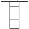 Vidaxl schuifdeur met beslag 76x205 cm esg-glas en aluminium