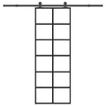 Vidaxl schuifdeur met beslag 76x205 cm esg-glas en aluminium
